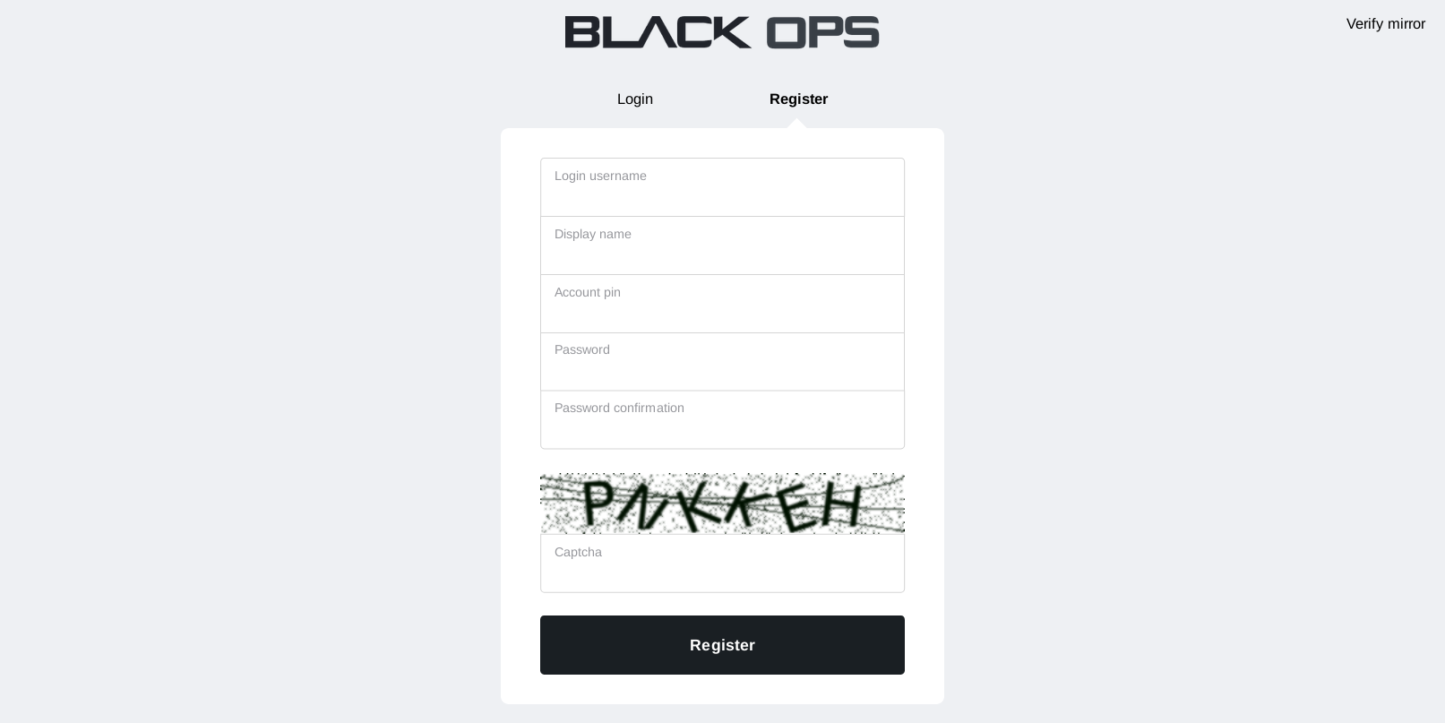 Black Ops Market Registration